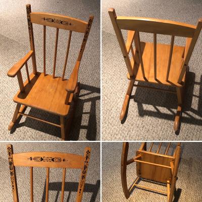 Antique wooden childs rocking chair