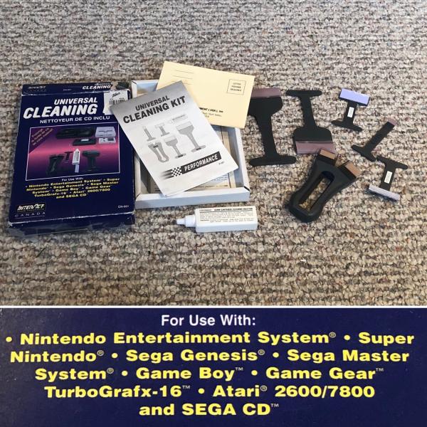 Vintage game system cleaning kit