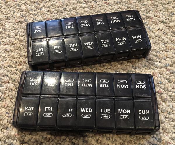 2 x 2 week pill containers